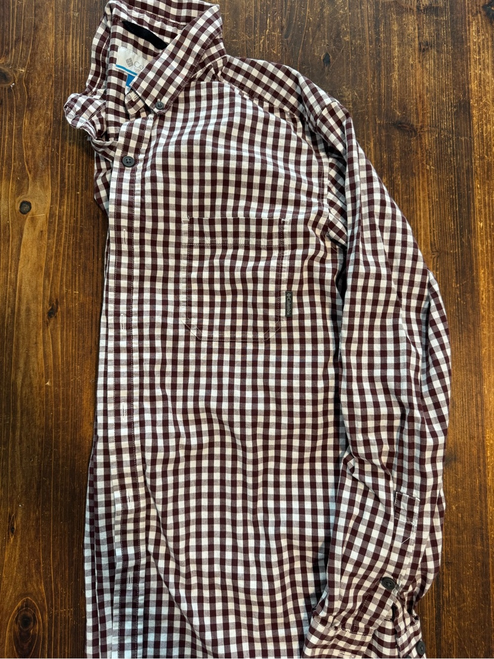 Columbia Men's Brown & White Check Button-Down Shirt - Picture 5 of 5